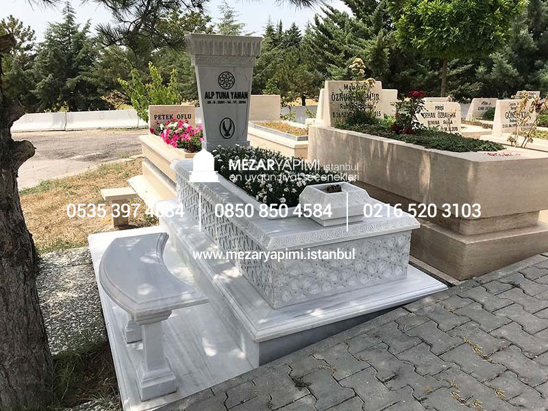 Komple Cnc İşlemeli Mermer Mezar - Görsel 2
