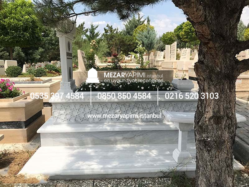 Komple Cnc İşlemeli Mermer Mezar - Görsel 6