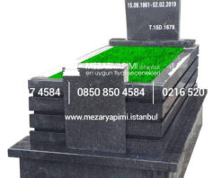 G-117 Nero Gaska Granit Kanallı Blok Mezar Modeli - Görsel 3