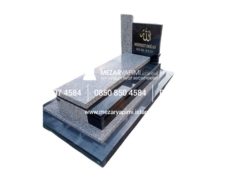Üstü Kapalı Absolute Black ve Rosa Granit Blok Mezar - Görsel 2