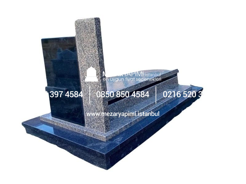Üstü Kapalı Absolute Black ve Rosa Granit Blok Mezar - Görsel 3