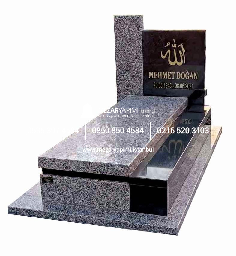 Üstü Kapalı Absolute Black ve Rosa Granit Blok Mezar