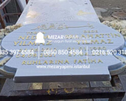 Cnc Çiçek İşlemeli Özel Tasarım Mermer Mezar Taşı - Görsel 6