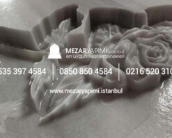 Cnc Çiçek İşlemeli Özel Tasarım Mermer Mezar Taşı - Görsel 12