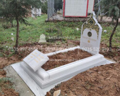 Kitabe Taşlı Eski Tip Osmanlı Mezar Modeli - Görsel 6