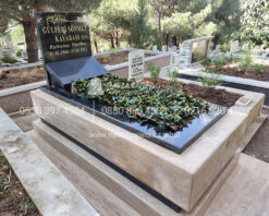 Alternative view of Traverten ve Absolute Black Granit Blok Mezar