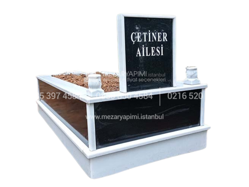 Tek Kişilik Mermer Çerçeveli Mezar - Görsel 3