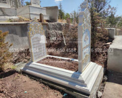 Osmanlı Mezar Modeli 25cm Blok Mermer - Görsel 3