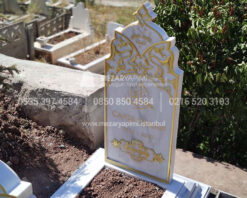 Osmanlı Mezar Modeli 25cm Blok Mermer - Görsel 8
