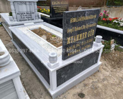 Alternative view of Tek Kişilik Baştaşı ve Gövde Siyah Mermer Model