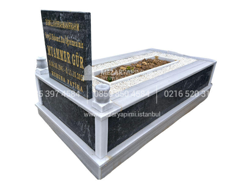 Tek Kişilik Baştaşı ve Gövde Siyah Mermer Model