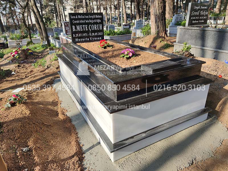Tek Kişilik Mermer Granit İzmir Mezar Modeli - Görsel 4