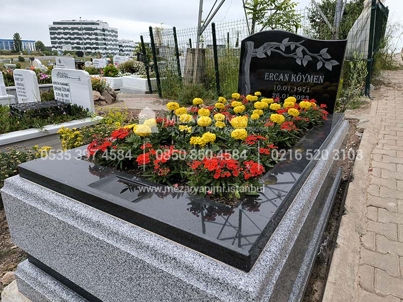 10cm Blok Absolute Black Beta Granit Mezar - Görsel 7