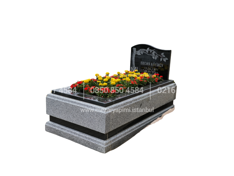 10cm Blok Absolute Black Beta Granit Mezar - Görsel 6