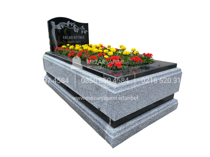 10cm Blok Absolute Black Beta Granit Mezar - Görsel 3