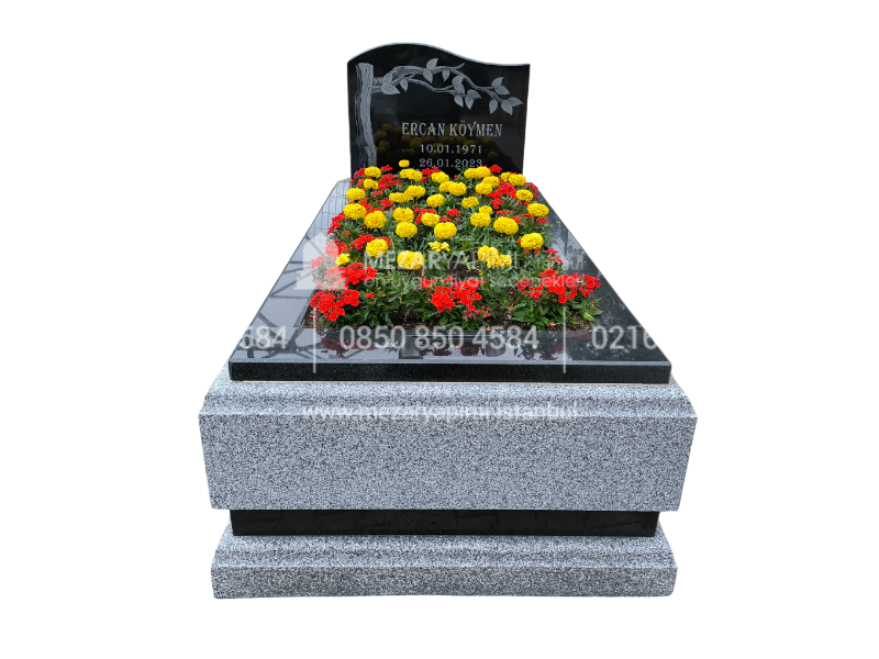 10cm Blok Absolute Black Beta Granit Mezar - Görsel 8