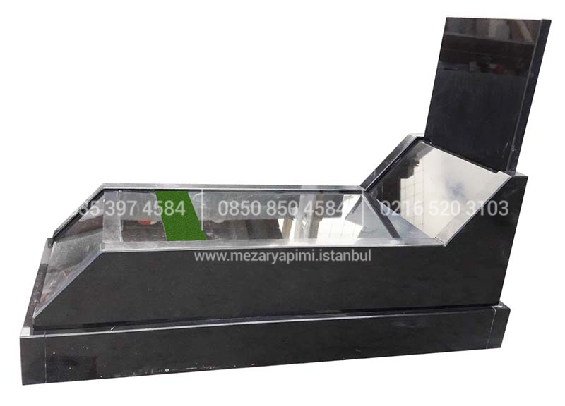 Eğimli Mezar Modeli Komple 5-8cm Absolute Black Granit - Görsel 2