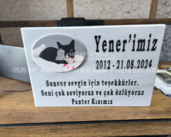 Evcil Hayvan Kedi Kopek) Mermer Anit Tasi-1