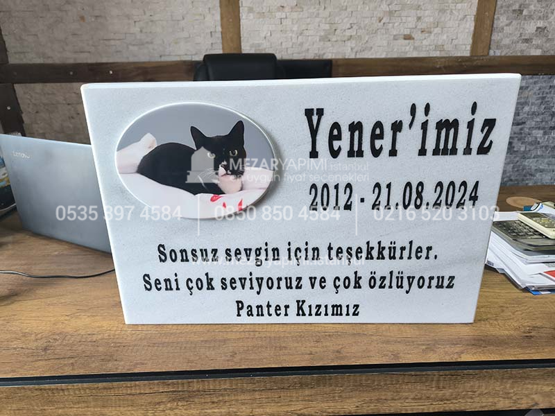 Evcil Hayvan Kedi Kopek) Mermer Anit Tasi-1