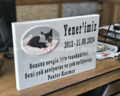 Evcil Hayvan Kedi Kopek) Mermer Anit Tasi-2