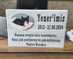 Evcil Hayvan Kedi Kopek) Mermer Anit Tasi