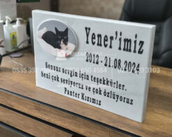 Evcil Hayvan Kedi Kopek) Mermer Anit Tasi-3