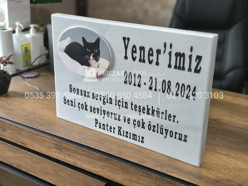 Evcil Hayvan Kedi Kopek) Mermer Anit Tasi-3