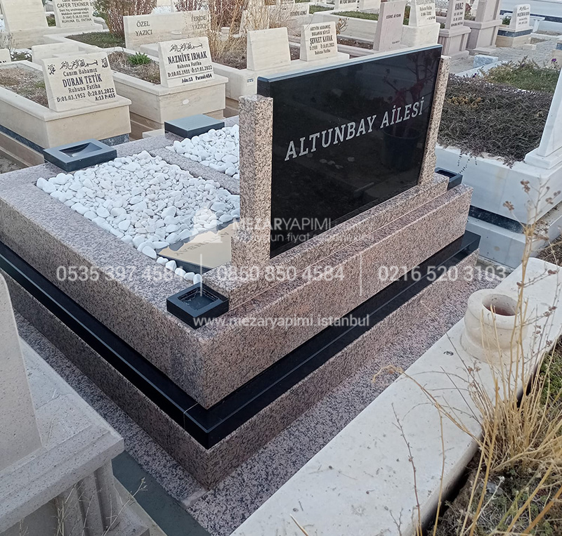 Çift Kişilik Porino - Absolute Black Granit Blok Mezar - Görsel 5