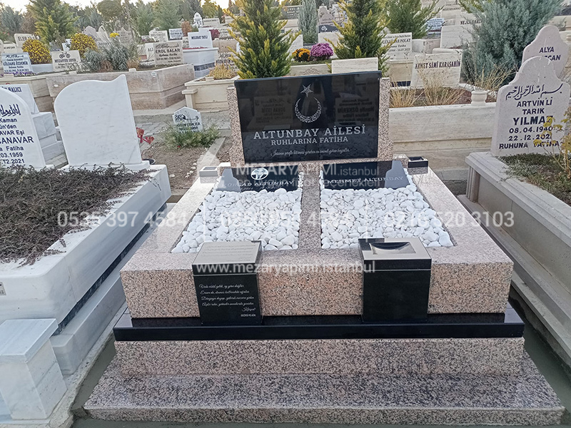 Çift Kişilik Porino - Absolute Black Granit Blok Mezar - Görsel 6