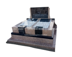 Çift Kişilik Porino - Absolute Black Granit Blok Mezar