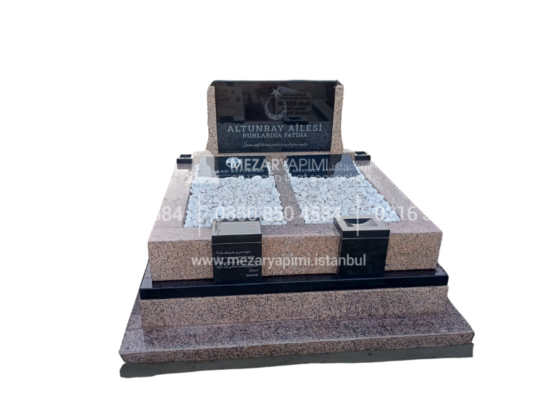 Çift Kişilik Porino - Absolute Black Granit Blok Mezar - Görsel 8