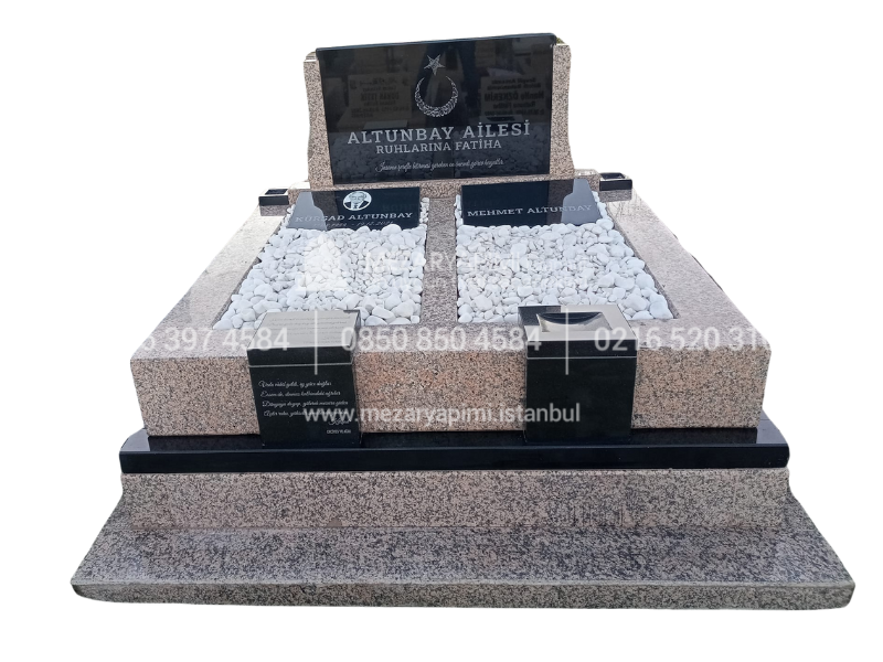 Cift Kisilik Porino Absolute Black Granit Blok Mezar