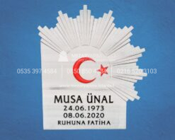 3D Cnc Kesim Ay Yıldız Mezar Taşı