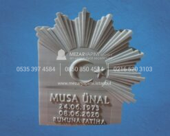 3D Cnc Kesim Ay Yıldız Mezar Taşı - Görsel 6