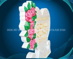 Alternative view of Cnc 3D Çiçek Desen İşlemeli Mezar Taşı