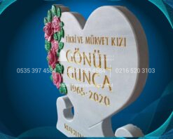 Cnc 3D Çiçek Desen İşlemeli Mezar Taşı - Görsel 4