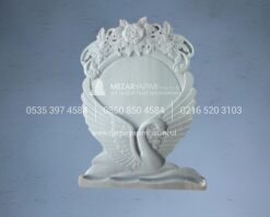 Kuğu Motifli 3D CNC Mezar Taşı - Görsel 13
