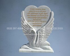 Kuğu Motifli 3D CNC Mezar Taşı - Görsel 4