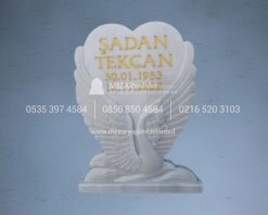 Kuğu Motifli 3D CNC Mezar Taşı - Görsel 7