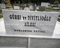 3 Kişilik Mermer Aile Mezar Modeli