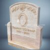 Traverten Cnc 3D Çiçek Desenli Mezar Taşı