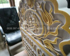 3D Cnc Lale işlemeli Mermer Mezar Taşı