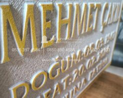 3D Cnc Lale işlemeli Mermer Mezar Taşı