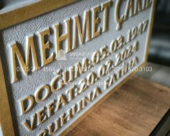 3D Cnc Lale işlemeli Mermer Mezar Taşı