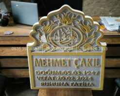 3D Cnc Lale işlemeli Mermer Mezar Taşı