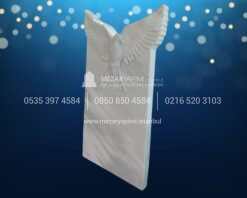 Güvercin Figürlü CNC İşlemeli Mermer Mezar Taşı