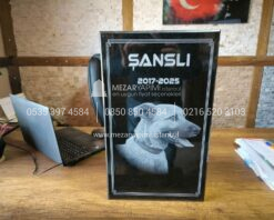50x30cm Lazer Resimli Granit Pet Mezar Tasi
