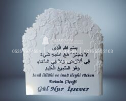 Cnc Rölyef Kabartmalı Baştaşı Çiçek Desenli Mezar