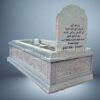 Cnc Rölyef Kabartmalı Baştaşı Çiçek Desenli Mezar