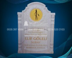 Arapça Elif Harfi Figürlü CNC Kabartma Mezar Taşı